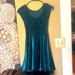 Green crushed velvet Blackmilk dress xs